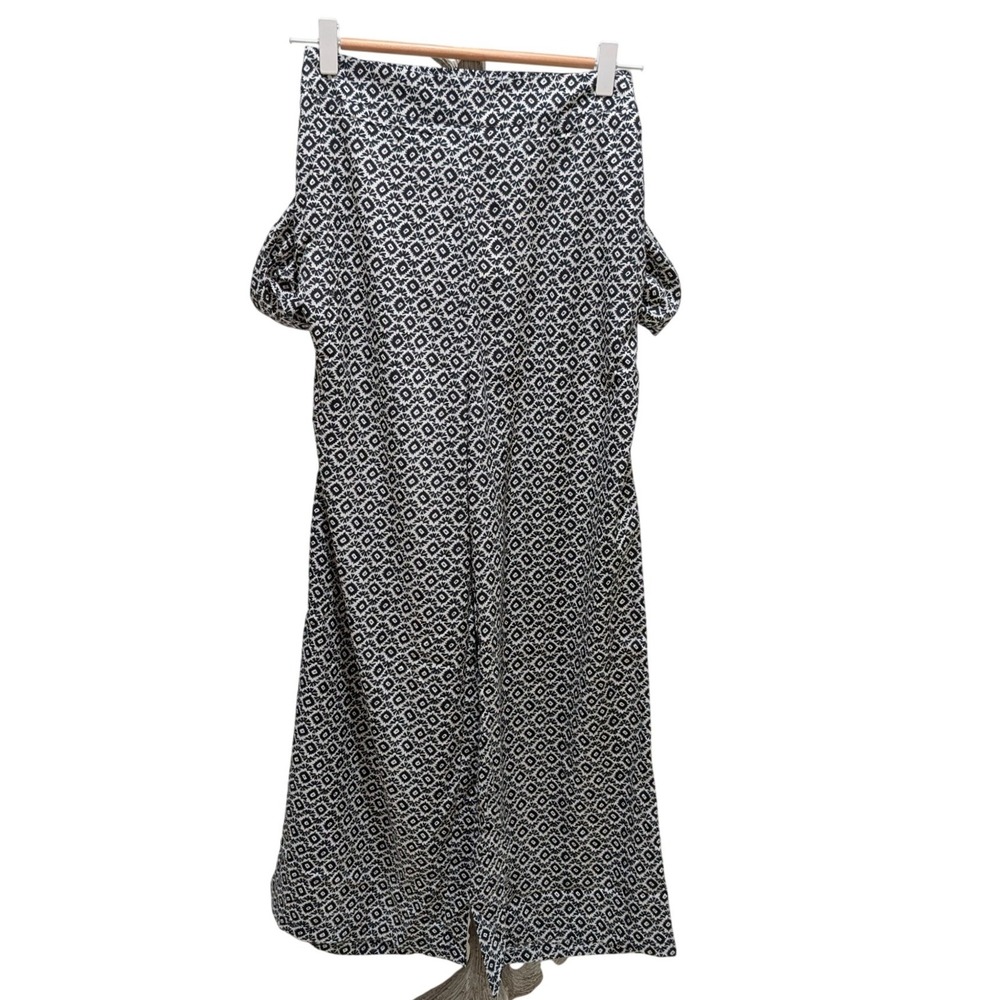 Resort Boho Black White Geometric Diamond Print Wide Leg Pants M NEW SM Wardrobe - Picture 8 of 8